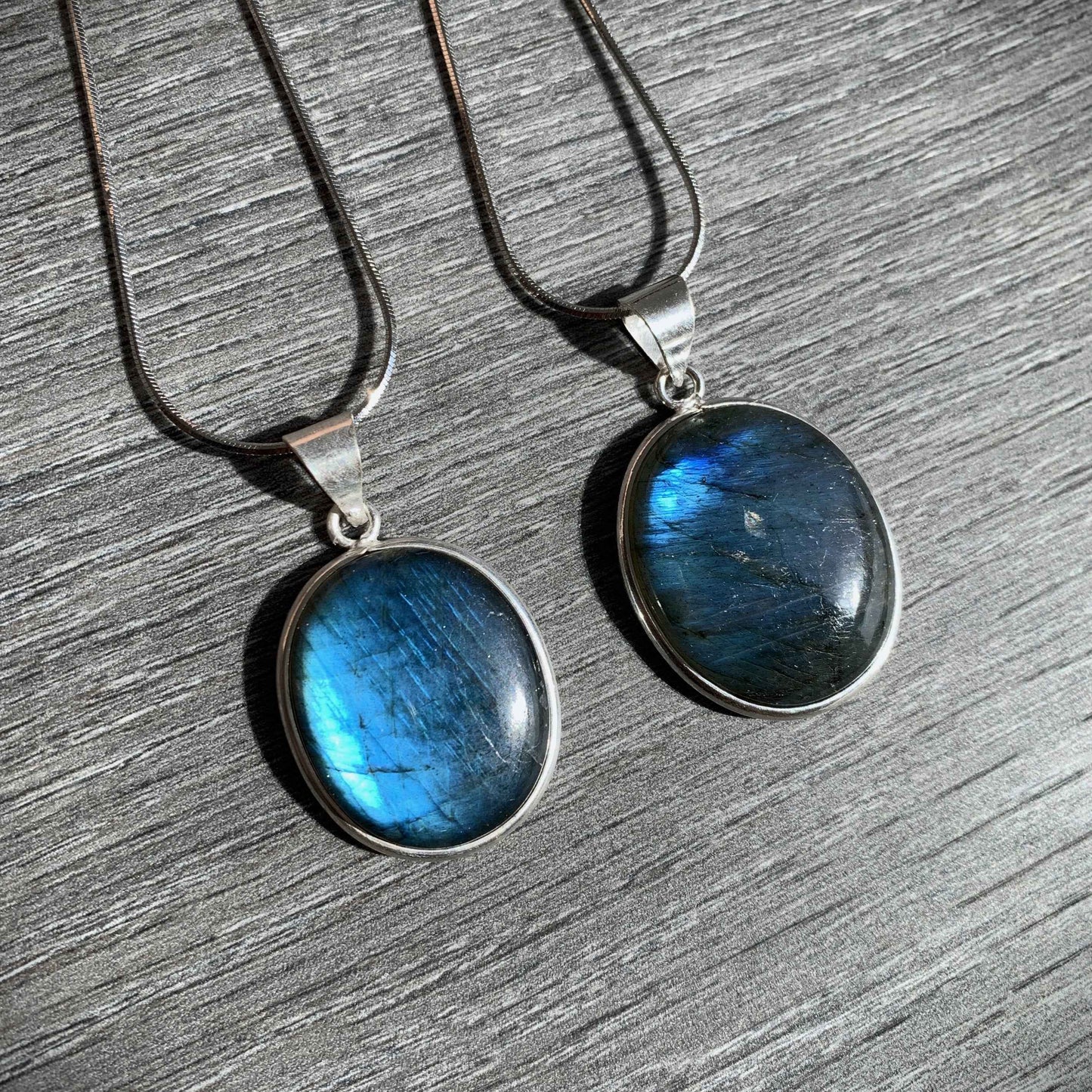 Blue Labradorite Oval 925 Sterling Silver Pendant (chain excluded)