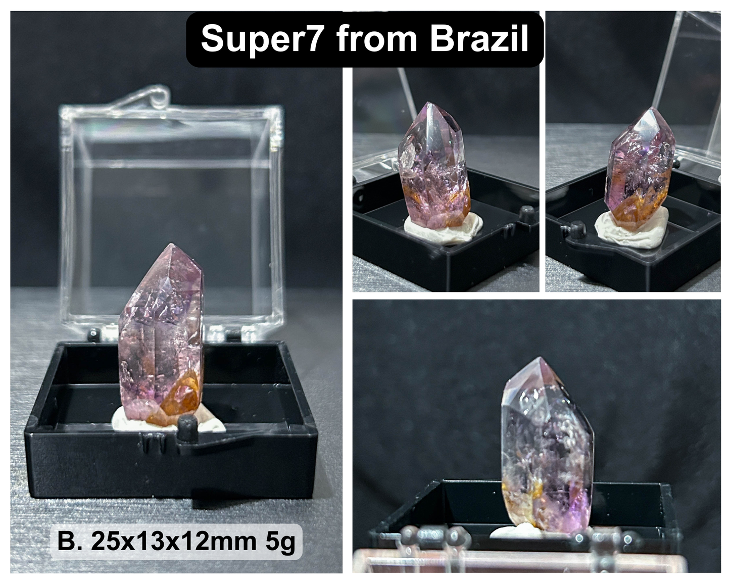 Raw Natural Crystal Mineral Specimen with Display Case