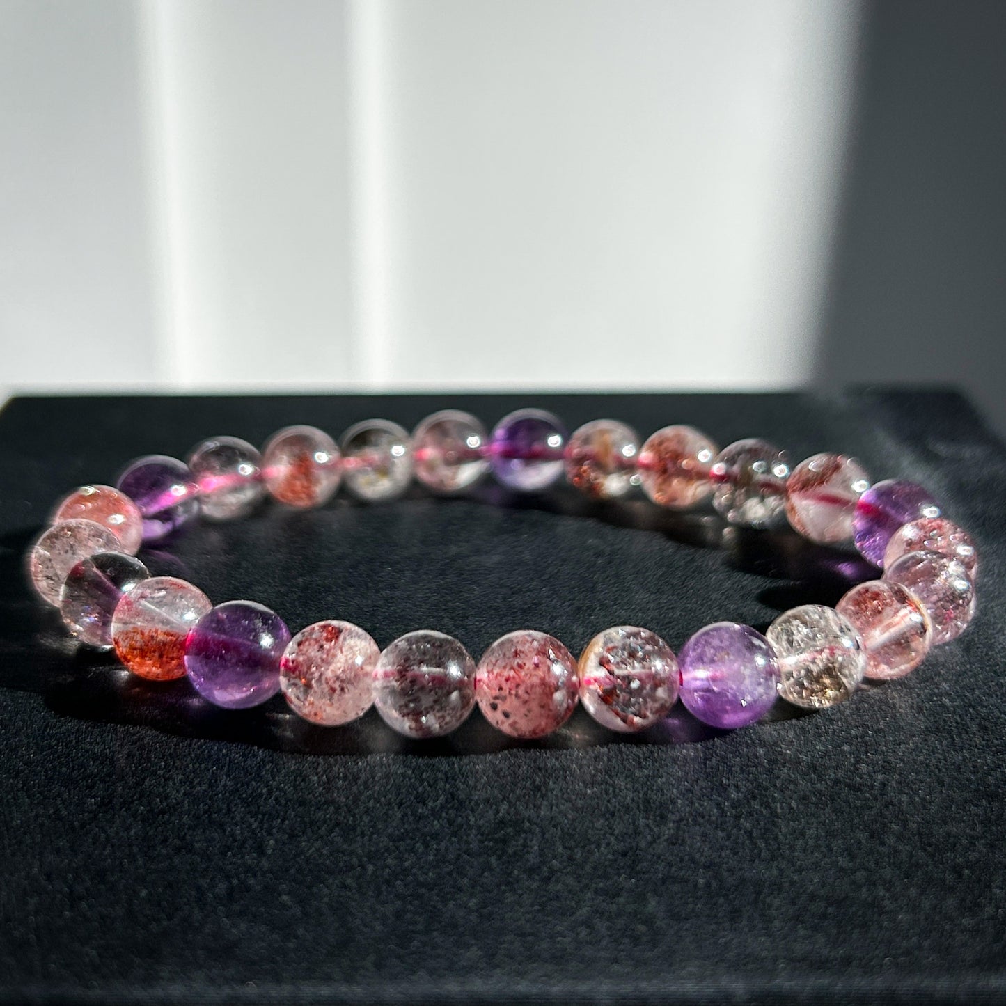 Rare Top Quality Natural Super Seven Beaded Bracelet in 7.7MM - Crystal Moment