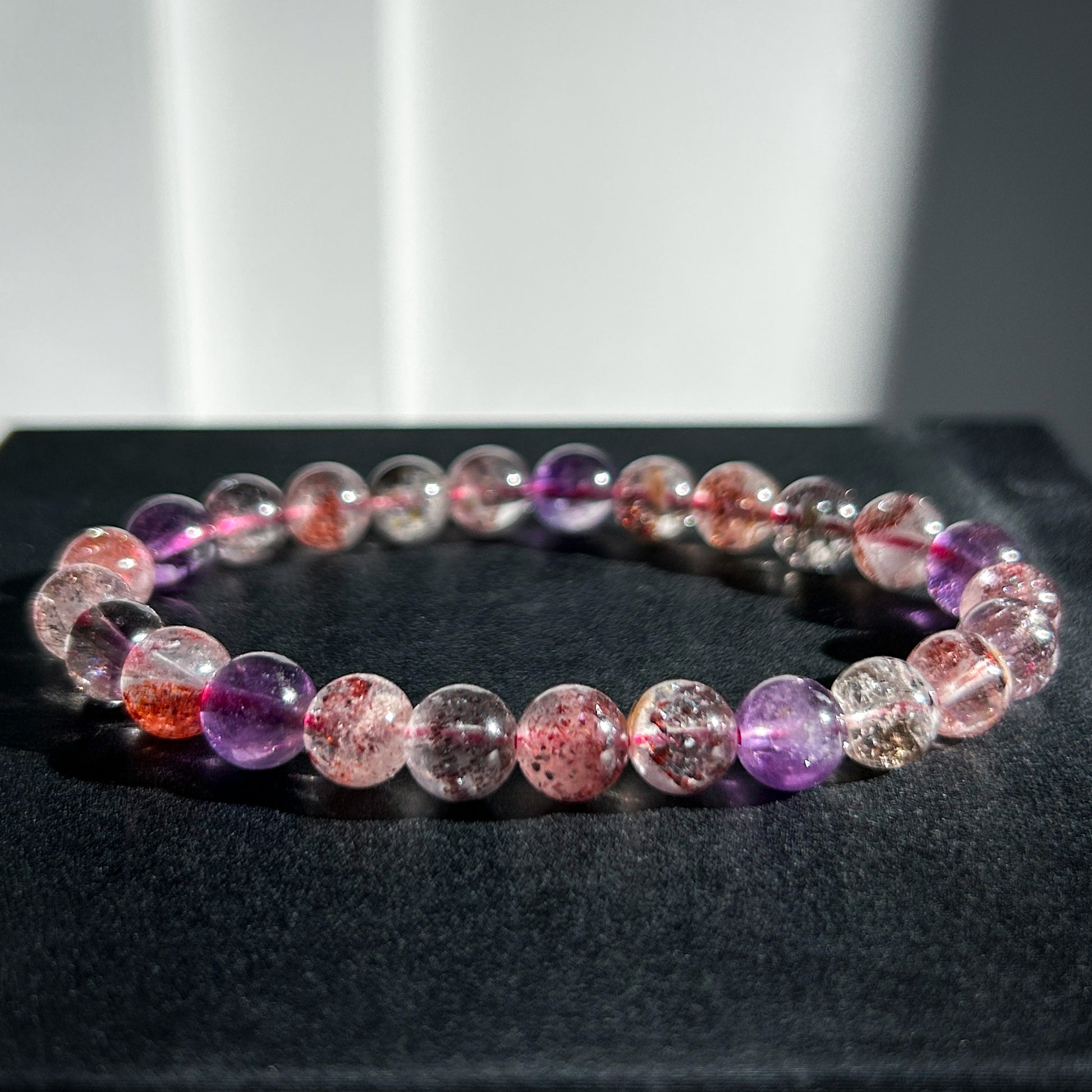 Rare Top Quality Natural Super Seven Beaded Bracelet in 7.7MM - Crystal Moment