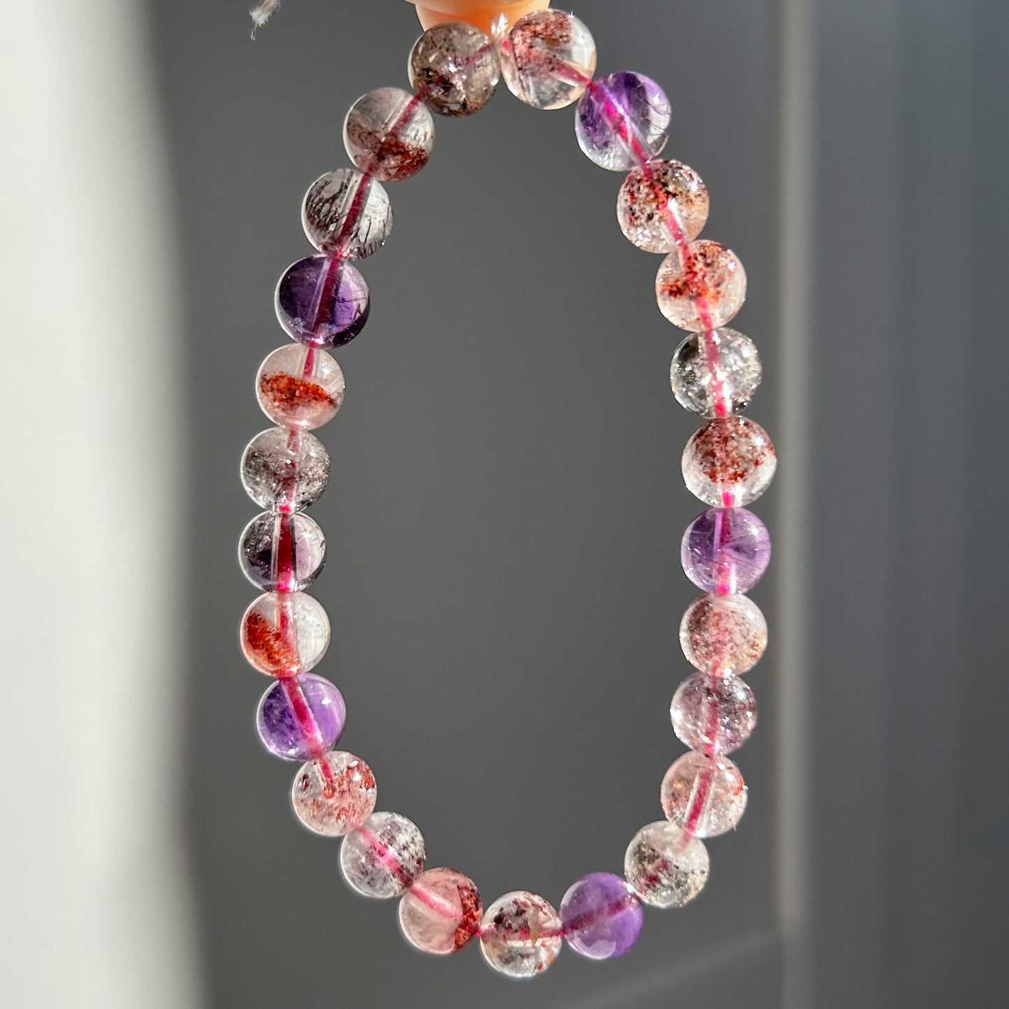 Rare Top Quality Natural Super Seven Beaded Bracelet in 7.7MM - Crystal Moment