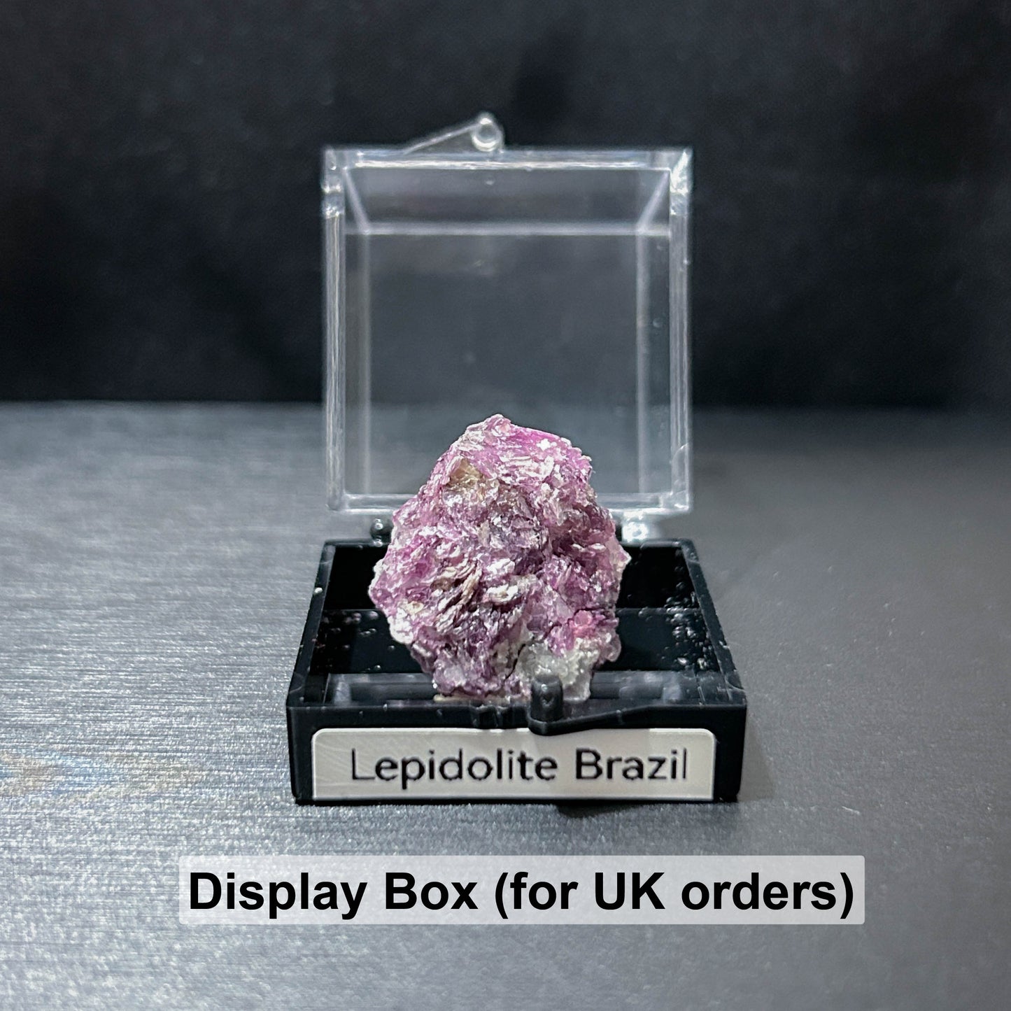 Raw Natural Crystal Mineral Specimen with Display Case