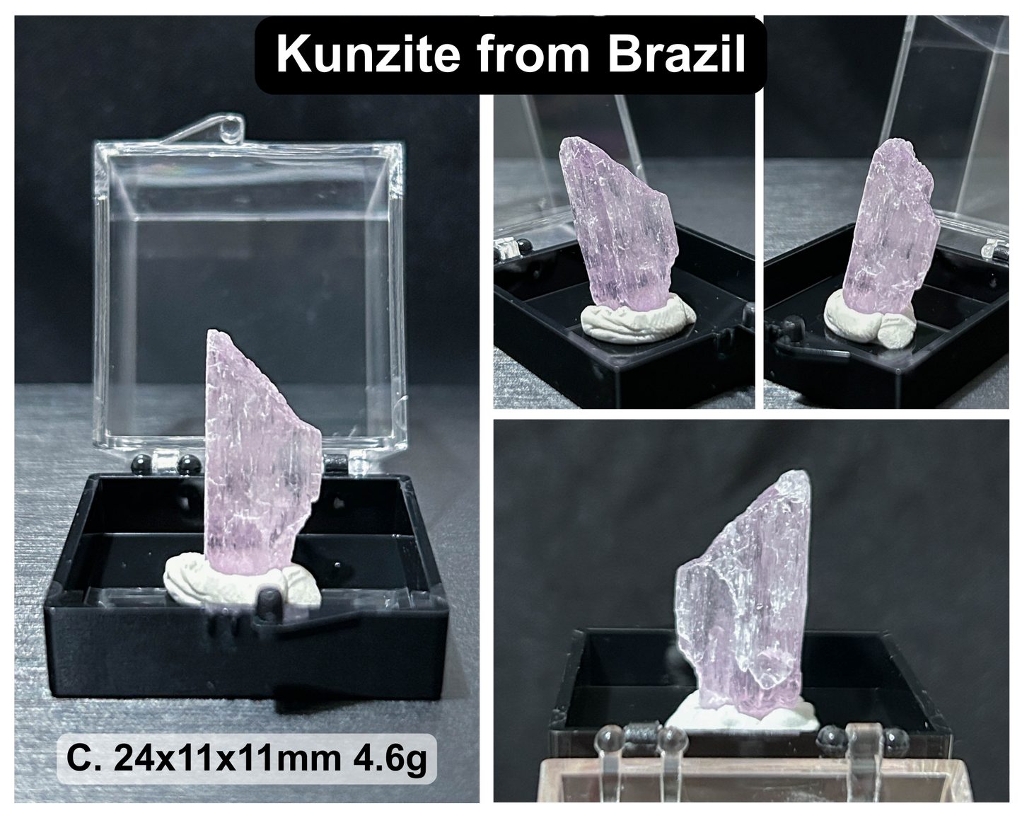 Raw Natural Crystal Mineral Specimen with Display Case