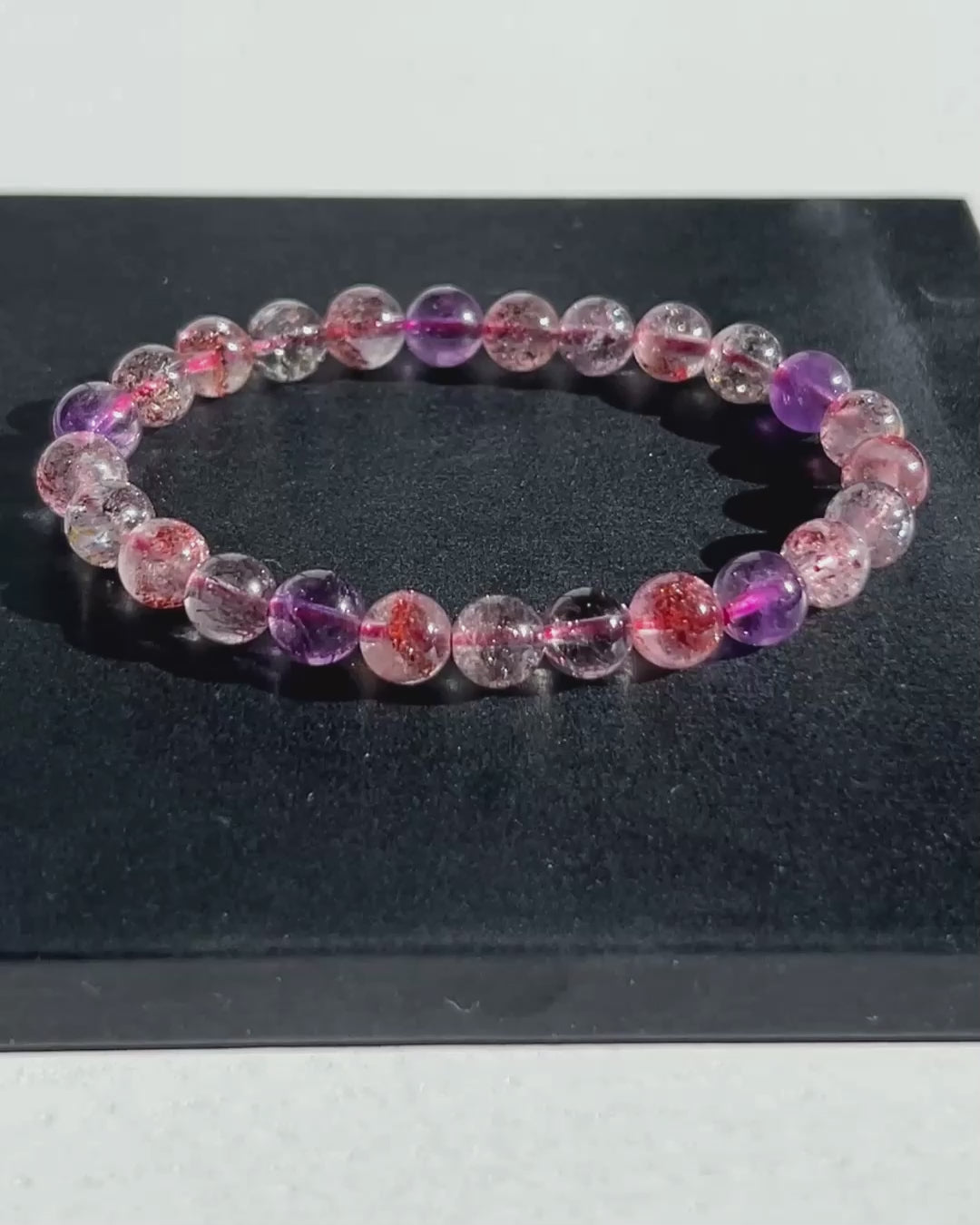 Rare Top Quality Natural Super Seven Beaded Bracelet in 7.7MM